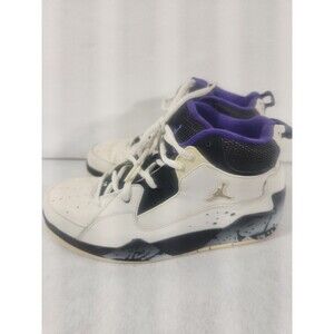 JORDAN CLASSIC 90 WHITE BLACK PURPLE  BASKETBALL GS US SZ 6.5 Y 414846 101